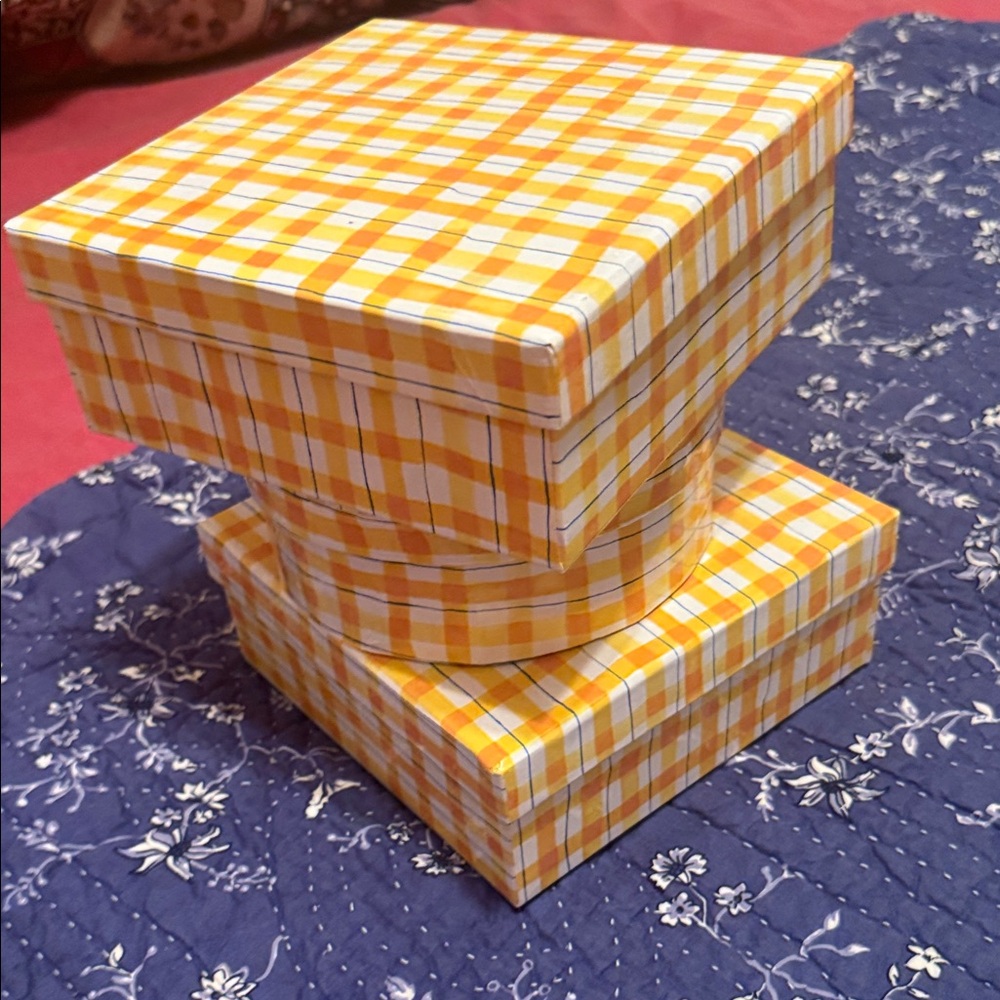 Yellow Gingham Storage Box Set - Picture 16 of 16